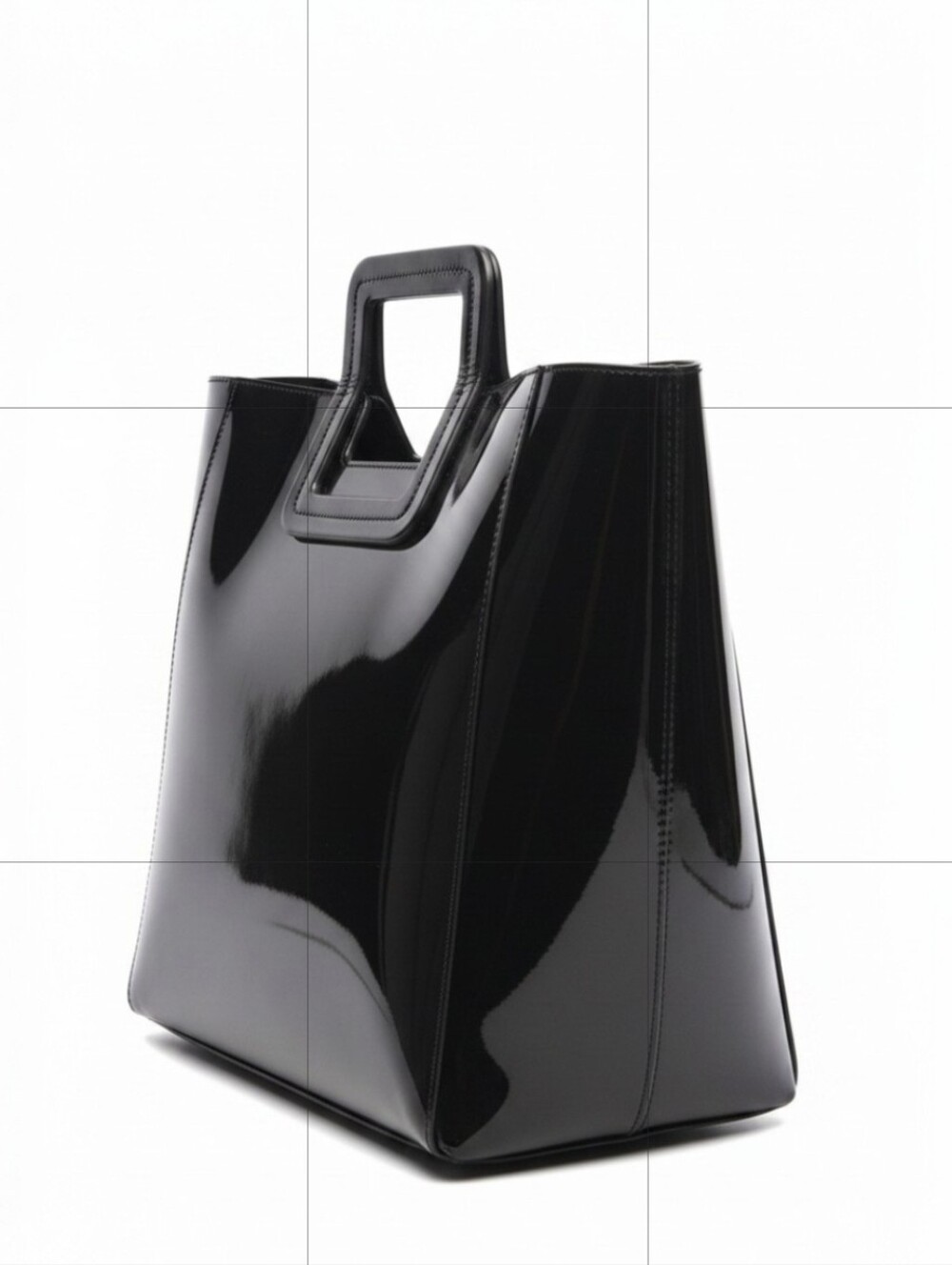 STAUD ▪︎ Shirley Patent Leather Tote Bag ▪︎ 2 Piece ▪︎ Square-Handle ▪︎ Midnight